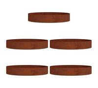 Weathering Steel Garden Tree Ring Corten Brown 5 Piece 120x120x20cm | Planter Ring 5 pcs Brown 120 x 120 x 20 cm Weathering Steel Modern Garden Tree Border Edging Outdoor Decor