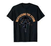 Weathering The Storm Cityscape Design T-Shirt