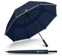 Weatherman Golf Lite Umbrella - Extra Large Oversize Windproof Umbrella w/UV Protection, Waterproof, Heavy Duty - Resists Up to 55 MPH Winds for Rain, Sun, Golf Bag, Push Cart, Men, Women (Navy Blue)
