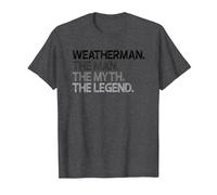 Weatherman Meteorologist The Man Myth Legend Design T-Shirt, Men, Dark Heather Grey, 4X-Large