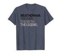 Weatherman Meteorologist The Man Myth Legend Design T-Shirt, Men, Heather Blue, Medium