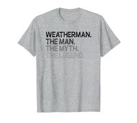 Weatherman Meteorologist The Man Myth Legend Design T-Shirt, Men, Heather Grey, Small
