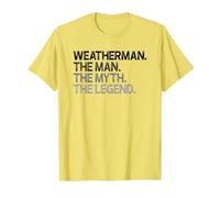 Weatherman Meteorologist The Man Myth Legend Design T-Shirt, Men, Lemon Yellow, XX-Large