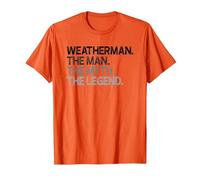 Weatherman Meteorologist The Man Myth Legend Design T-Shirt, Men, Orange, 3X-Large