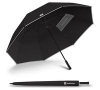 Weatherman Umbrella - Golf Lite Umbrella Extra Large Oversize Windproof w/UV Protection - Heavy Duty for Rain & Sun - Resists Up to 55 MPH Winds - for Men, Women, Push Cart, Golf Bag (Black)
