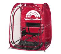 WeatherPod® The Original Shark Tank MyPod™ 1-2 Person Pop-Up Pod - Stay Warm, Dry, and Out of The Sun - Weather Pod for Sports, Rain, or Wind (Red, 46" L x 46" W x 59" H)