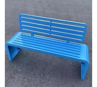 Weatherproof 2/3/4-Seater Garden Bench Classic Steel Patio Seat with Backrest Galvanized Slatted Design Perfect for Garden Balcony Terrace (Blue 120x40x82CM)