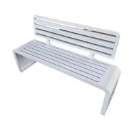 Weatherproof 2/3/4-Seater Garden Bench - Classic Steel Patio Seating with Backrest Galvanized Slatted Design for Outdoor Use Perfect for Garden Balcony and Terrace (White 120 * 40 * 82CM)