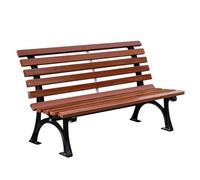 Weatherproof 2-3 Seater Wooden Garden Bench, Aluminum Legs, Heavy Duty Patio Furniture, Stylish Outdoor Seating, Supports Up to 500kg, Perfect for Balcony & Terrace