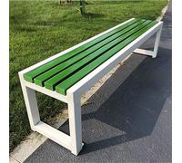 Weatherproof 2-3 Seater Wooden Garden Bench - Sturdy Solid Wood & Metal Backless Patio & Park Bench for Outdoor Yard Porch Deck Size: 150 cm