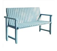 Weatherproof 2-Seater Garden Bench with Backrest - Stylish Outdoor Park Bench for Courtyard, Balcony, Rooftop, Patio & Garden - Blue, 120x50x89.9cm
