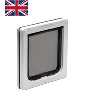 Weatherproof 2-Way Lockable Cat Door - Perfect for Small and Medium Cats, White