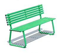 Weatherproof 2Person Outdoor Garden Bench with Backrest 59in Galzed Steel Pipe for Yard Porch Balcony Park & Commercial Use (Green)