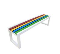 Weatherproof 2Seater Garden Bench WoodPlastic Park Bench for Patio Balcony & Terrace UV Resistant Holds Uto 400kg (White 150 cm)