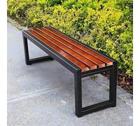 Weatherproof 3.9ft Wooden Backless Bench - 2-Person Garden & Patio Dining Seat Slatted Design for Indoor/Outdoor UseBrown Furniture