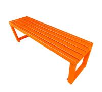 Weatherproof 3-Seater Garden Bench, 11 Colors, Metal Outdoor Sofa for Garden, Patio, Porch, Entryway, Stylish Backless Design, 400kg Capacity (Orange, 80cm/31.5in)