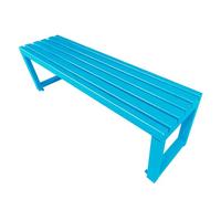 Weatherproof 3-Seater Garden Bench, Metal Outdoor Seating for Patio, Terrace, Veranda, Entryway, Stylish Backless Design, 400kg Capacity, Available in 11 Colors (Blue, 100cm/39in)