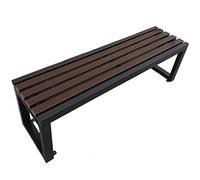 Weatherproof 3-Seater Metal Garden Bench, Affordable Outdoor Park Bench Without Backrest, Various Models for Patio, Balcony & Garden, Light Brown, 11 Colors Available (K, 100 * 40 * 45)