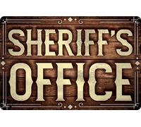 Weatherproof 30 x 20 cm Tin Sign - Sheriff Sign for Cowboys, Wild West Fans, Saloon Decorative Sign (Sheriff's Office)