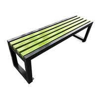 Weatherproof 3Seater Garden Bench Metal & Wood Afable Outdoor Park Bench without Backrest VaModels for Balcony Patio & Garden Light Brown 11 Colors Available (G 150 x 40 x 45)