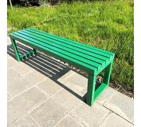 Weatherproof 59in Metal Dining Bench - Green Backless Patio Bench for 2-Person Farmhouse Style Ideal for Outdoor Garden Kitchen Living Room & Entryway
