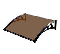 Weatherproof 60x80 cm Polycarbonate Canopy for Balcony & Entrance Black Support Enhance Curb Appeal Protect Entryway from Elements Durable Outdoor Shelter