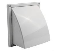 Weatherproof ABS Ventilation Grille for Exterior Wall, Air Outlet with Control Valve for Kitchen Toilet Extractor Fan, Compatible with 100mm 125mm 150mm Ducts, White(100MM)