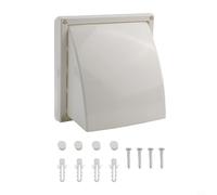 Weatherproof ABS Ventilation Grille for Exterior Wall, Air Outlet with Control Valve for Kitchen Toilet Extractor Fan, Compatible with 100mm 125mm 150mm Ducts, White(150MM)