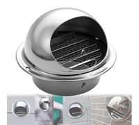 Weatherproof Air Soffit Vents 304 Stainless Steel Wall Vent Cover For Pipes Ø 50mm To 300mm,Sphere Prevents Headwinds And Rain,External Extractor Air Ventilation Grill Outlet Hood(70mm)
