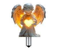 Weatherproof Angel For Graves, With Timeless Outdoor Decor, 20x12x0.2cm, Weatherproof Grave Decoration, Solar-Powered Angel Garden Statue, Charming 2d Flat Design, For Cemetery And Flower Pot