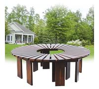 Weatherproof Backless Outdoor Bench - Carbonized Slatted Patio Seating for Front Porch, Backyard & Balcony - Functal Park Bench for All Weather Use