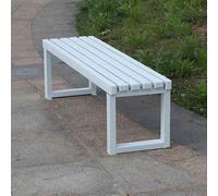 Weatherproof Backless Outdoor Garden Bench - 900 LBS Capaci, 59in Patio Dining & Yard Seating, Perfect for Front Porch & Par (White)