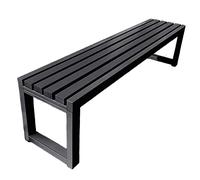 Weatherproof Black Outdoor Bench - 1.2m Steel Pipe Frame for Garden Patio Yard Entryway Decor - Small Bench for Deck & Path (6 Colors Available)