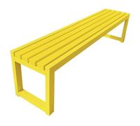 Weatherproof Black Outdoor Bench - Small Steel Pipe Garden Patio Bench for Lawn Pathway Entryway Decor - 1m in 6 Colors (Yellow)