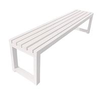 Weatherproof Black Outdoor Bench - Steel Pipe Frame Small Garden Patio Seat for Yard Pathway Deck & Entryway Decor - 1.5m 6 Colors Available (White)