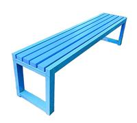 Weatherproof Black Outdoor Bench - Steel Pipe Garden Seat for Patio Yard Lawn Entryway & Deck Decor - 1.2m Long Available in 6 Colors (Blue)