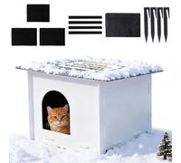 Weatherproof Cat Bed - Outdoor | Warm Windproof and Rainproof for Wild Kittens, Cozy Pet Cave for Backyard Porch Garden Use in Pat