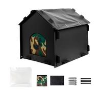 Weatherproof Cat House: Multi-Level Outdoor Shelter with Waterproof Roof, Raised Base and Front and Exhaust Doors | Wooden House