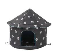 Weatherproof Cat Shelter - Outdoor Insulated Cat House, Heated Winter Bed, durabls Pet Cabin | Waterproof huts for FERALs Cats Porch Garden Garage Backyard Community Protection Cold Season Use