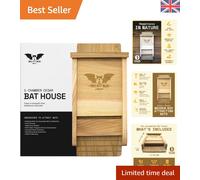 Weatherproof Cedar Bat Box - Preassembled Single Chamber for Garden Wildlife