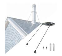 Weatherproof Chimney Pipe Clamp with Screws, 30 25 22 20 18 15 12 10 8cm Diameter Round Stove Pipe Support Bracket, for Flue Drainage Tube Wind Stability(Hoop Dia 178mm(7.0"))