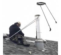 Weatherproof Chimney Roof Support Bracket, 12" 10" 8" 6" 5" 4" Furnace Duct Wall Brace, Stove Pipe Hanger, Extended Smoke Stack Bracing Stand(30.5cm (12") Dia)