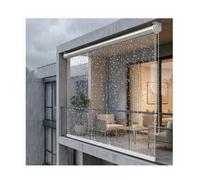 Weatherproof Clear Roller Blinds, Wind & Rain Resistant See Through PVC Vinyl Shades, Easy Install Thermal Roll Up Shutters for Balcony Patio Gazebo Office Hotel(W165*H180cm/W64.9*H70.86in)