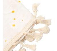 Weatherproof Cotton-Linen Blend Garden or Having Tables - Uv-Resistant 140x200cm for Outdoor Patio Dining Structure Coffee Tassels - Floral Daisy Tablecloth(140X200CM)
