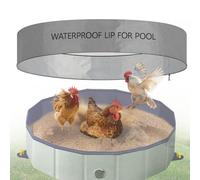 Weatherproof Cover for Chicken Dust Bath Tub Sized 32" D & 8" H, Chicken House Accessory, Keep Sand Chilli DE Or Lime Dust Dry in Rainy (Pool Not Included)