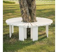 Weatherproof Curved Garden Bench - Semi-Clear White Wrap-Around Patio Seating for Trees - Stylish Outdoor Park Bench to Enhance Your Garden Space