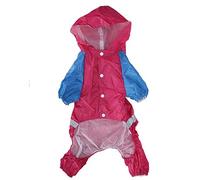 Weatherproof Dog Raincoat with Reflective Strips | Breathable & Lightweight Pet Jacket for Outdoor Walking/Hiking | Secure Button Design, Easy Foldable (L)