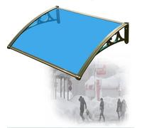 Weatherproof Door Canopy with UV/Rain/Snow Protection, Blue Awning for Windows & Doors, 80 x 100 cm, Drainage System, Perfect for Patios & Entrances