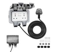 Weatherproof Double Outdoor Socket IP66 with 3m/10m Extension Lead | -30°C Frost Proof & Anti-UV | Secure Power for Sheds/BBQs | BS1363 Certified & Child-Safe Design