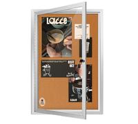 Weatherproof Enclosed Bulletin Board, Outdoor Cork Noticeboard with Locking Door and Aluminum Frame, Weather-Resistant，Wall-Mount Display Case,36 x 24 in